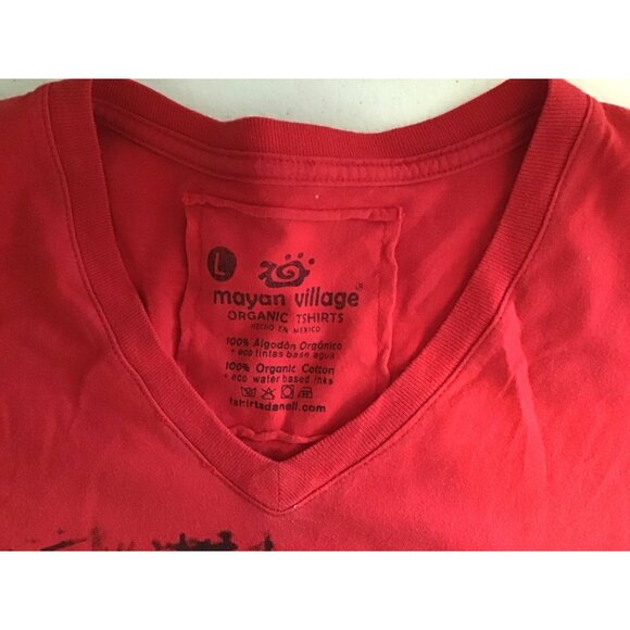 MAYAN VILLAGE-MENS TIEDYE SHORT SLEEVE ORGANIC COTTON GRAPHIC T-SHIRT SIZE LARGE - Picture 3 of 7